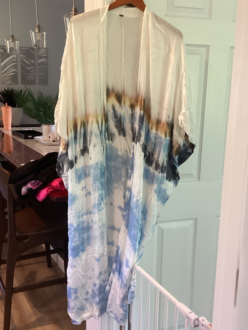 Young Fabulous & Broke White Tie-Dye Open Kimono